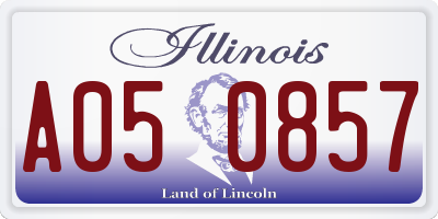 IL license plate A050857