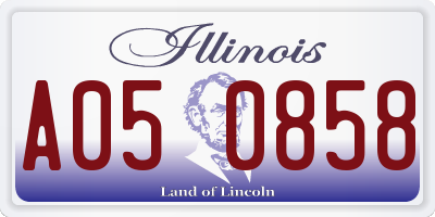 IL license plate A050858