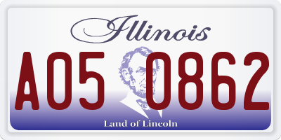 IL license plate A050862
