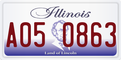 IL license plate A050863