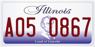 IL license plate A050867
