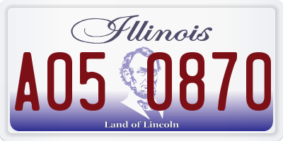 IL license plate A050870