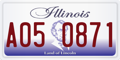 IL license plate A050871