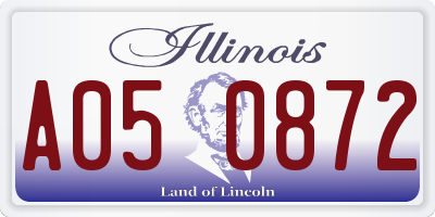 IL license plate A050872