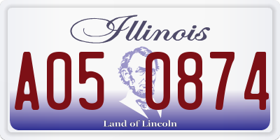 IL license plate A050874
