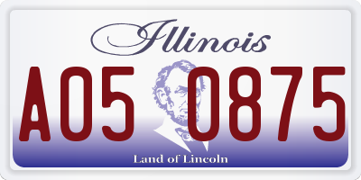 IL license plate A050875