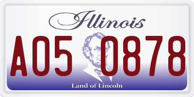 IL license plate A050878