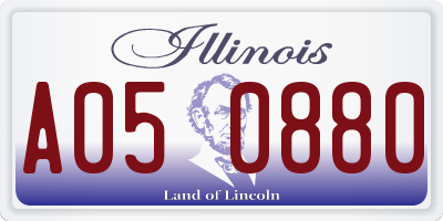 IL license plate A050880