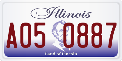 IL license plate A050887