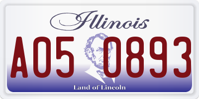 IL license plate A050893