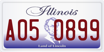 IL license plate A050899