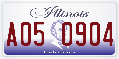 IL license plate A050904