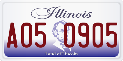IL license plate A050905