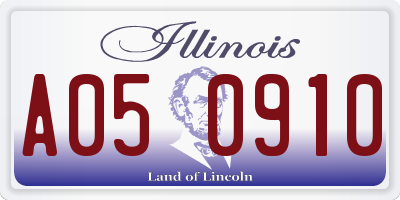 IL license plate A050910