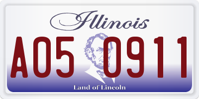 IL license plate A050911