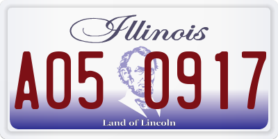 IL license plate A050917