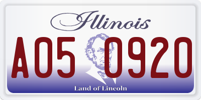 IL license plate A050920