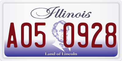 IL license plate A050928