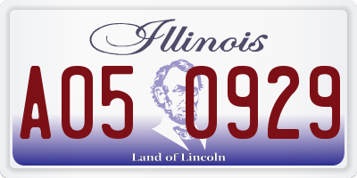 IL license plate A050929