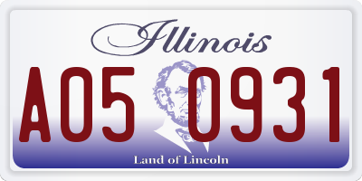 IL license plate A050931