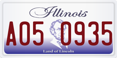 IL license plate A050935