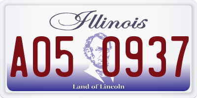 IL license plate A050937