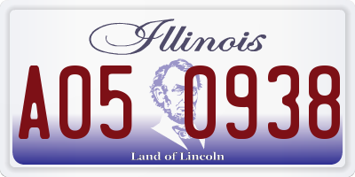IL license plate A050938