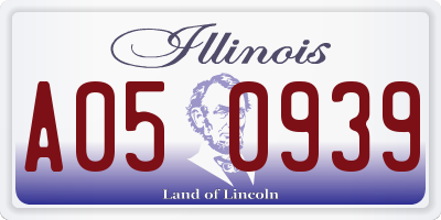 IL license plate A050939
