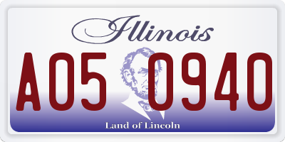 IL license plate A050940