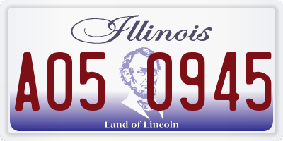 IL license plate A050945