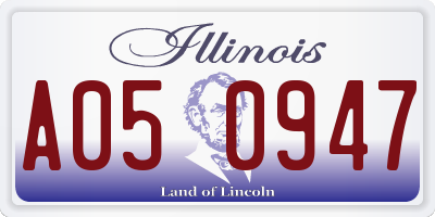 IL license plate A050947