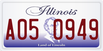 IL license plate A050949