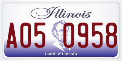 IL license plate A050958