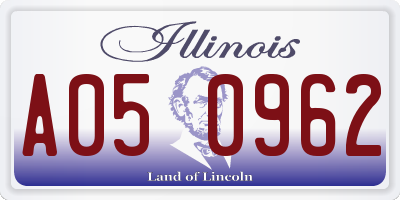 IL license plate A050962