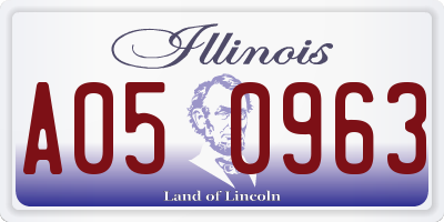 IL license plate A050963