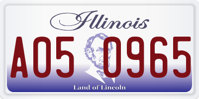 IL license plate A050965