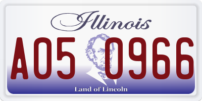 IL license plate A050966