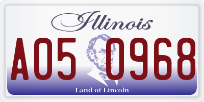 IL license plate A050968