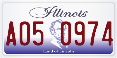 IL license plate A050974