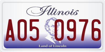 IL license plate A050976