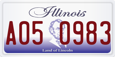 IL license plate A050983