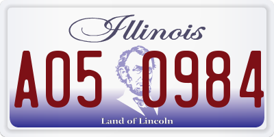IL license plate A050984