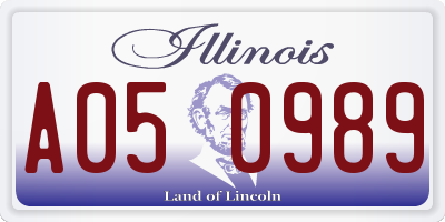 IL license plate A050989