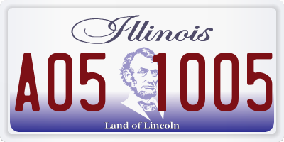 IL license plate A051005