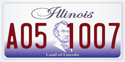 IL license plate A051007