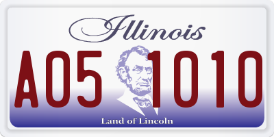IL license plate A051010