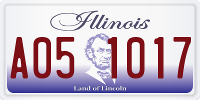 IL license plate A051017