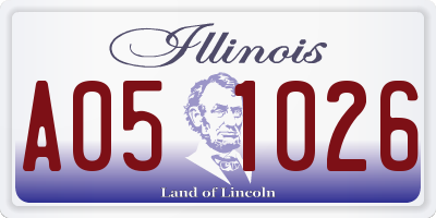 IL license plate A051026