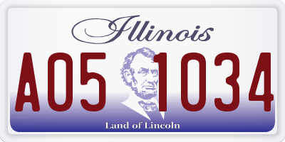 IL license plate A051034