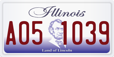 IL license plate A051039